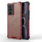 For Xiaomi Redmi K60 / K60 Pro Shockproof Honeycomb Phone Case(Red) - 1