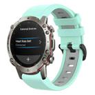 For Amazfit Falcon 22mm Two-Color Sports Silicone Watch Band(Peppermint Green + Grey) - 1