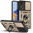 For OPPO A17 Sliding Camera Cover Design Phone Case(Gold) - 1
