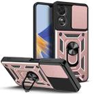 For OPPO A17 Sliding Camera Cover Design Phone Case(Rose Gold) - 1