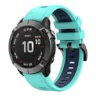 For Amazfit Falcon 22mm Two-Color Silicone Quick-Release Metal Buckle Watch Band(Mint Green + Blue) - 1