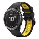 For Amazfit Falcon 22mm Two-Color Silicone Quick-Release Metal Buckle Watch Band(Black+Yellow) - 1