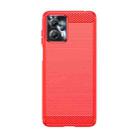 For Motorola Moto G13 Brushed Texture Carbon Fiber TPU Phone Case(Red) - 1