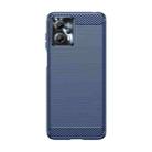 For Motorola Moto G13 Brushed Texture Carbon Fiber TPU Phone Case(Blue) - 1