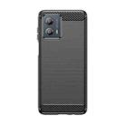 For Motorola Moto G53 Brushed Texture Carbon Fiber TPU Phone Case(Black) - 1