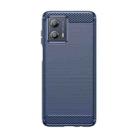 For Motorola Moto G53 5G Brushed Texture Carbon Fiber TPU Phone Case(Blue) - 1