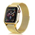 Milanese Loop Magnetic Stainless Steel Watch Band With Frame for Apple Watch Series 4 / 5 40mm(Gold) - 1