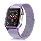 Milanese Loop Magnetic Stainless Steel Watch Band With Frame for Apple Watch Series 4 / 5 40mm(Lavender purple) - 1