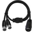 JUNSUNMAY MIDI 2 in 1 Din 5 Pin Male to Dual 2 Pin Female Cable Adapter, Cable Length: 50cm - 1