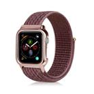 Simple Fashion Nylon Watch Band with Frame for Apple Watch Series 5 & 4 40mm(Brown) - 1