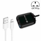 PD04 Type-C + USB Mobile Phone Charger with USB to 8 Pin Cable, UK Plug(Black) - 1