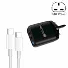 PD04 Type-C + USB Mobile Phone Charger with Type-C to Type-C Cable, UK Plug(Black) - 1