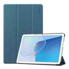 For Huawei MatePad SE 10.1 ENKAY 3-fold Stand Custer Leather Smart Tablet Case(Dark Green) - 1