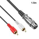 JUNSUNMAY 2 RCA Male to XLR Female Stereo Audio Cable, Cable Length:1.5m - 1