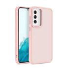 Shield Skin Feel PC Metal Lens Frame Phone Case For Samsung Galaxy S23+ 5G(Pink) - 1