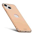 For iPhone 14 Plus MOFI Yatun Series 3 in 1 Stitching PC Phone Case(Gold) - 1