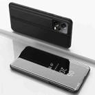 For Xiaomi Poco X5 Plated Mirror Horizontal Flip Leather Case with Holder(Black) - 1