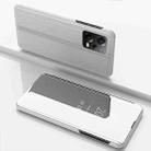 For Xiaomi Poco X5 Plated Mirror Horizontal Flip Leather Case with Holder(Silver) - 1