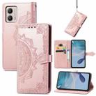 For Motorola  Moto G53 5G Mandala Flower Embossed Horizontal Flip Leather Phone Case(Rose Gold) - 1