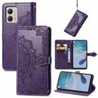 For Motorola  Moto G53 5G Mandala Flower Embossed Horizontal Flip Leather Phone Case(Purple) - 1