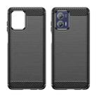 For Motorola Moto G73 Brushed Texture Carbon Fiber TPU Phone Case(Black) - 1