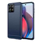 For Motorola Moto G Stylus 5G 2023 Brushed Texture Carbon Fiber TPU Phone Case(Blue) - 1