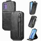 For ZTE Libero 5G III Zipper Wallet Vertical Flip Leather Phone Case(Black) - 1