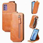 For ZTE Libero 5G III Zipper Wallet Vertical Flip Leather Phone Case(Brown) - 1