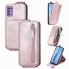 For ZTE Libero 5G III Zipper Wallet Vertical Flip Leather Phone Case(Rose Gold) - 1