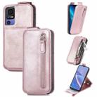 For TCL 40 SE Zipper Wallet Vertical Flip Leather Phone Case(Rose Gold) - 1