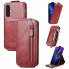 For Tecno Pova 3 Zipper Wallet Vertical Flip Leather Phone Case(Red) - 1