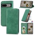 For Google Pixel 7A Retro Skin Feel Magnetic Flip Leather Phone Case(Green) - 1