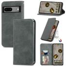 For Google Pixel 7A Retro Skin Feel Magnetic Flip Leather Phone Case(Gray) - 1