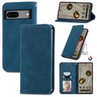 For Google Pixel 7A Retro Skin Feel Magnetic Flip Leather Phone Case(Blue) - 1