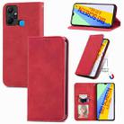 For Infinix Smart 6 Plus Retro Skin Feel Magnetic Flip Leather Phone Case(Red) - 1