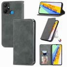 For Infinix Smart 6 Plus Retro Skin Feel Magnetic Flip Leather Phone Case(Gray) - 1