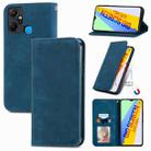 For Infinix Smart 6 Plus Retro Skin Feel Magnetic Flip Leather Phone Case(Blue) - 1