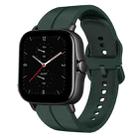 For Amazfit GTS 2E 20mm Loop Silicone Watch Band(Dark Green) - 1