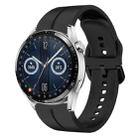 For Huawei Watch GT3 42mm 20mm Loop Silicone Watch Band(Black) - 1