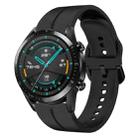 For Huawei Watch GT2 42mm 20mm Loop Silicone Watch Band(Black) - 1