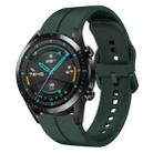 For Huawei Watch GT2 42mm 20mm Loop Silicone Watch Band(Dark Green) - 1