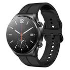 For Xiaomi MI Watch S1 22mm Loop Silicone Watch Band(Black) - 1