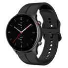 For Amazfit GTR 2e 22mm  Loop Silicone Watch Band(Black) - 1