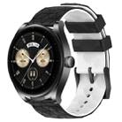 For Huawei Watch Buds 22mm Football Pattern Two-Color Silicone Watch Band(Black+White) - 1