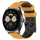 For Huawei Watch Buds 22mm Football Pattern Two-Color Silicone Watch Band(Yellow+Black) - 1