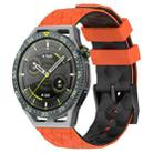 For Huawei Watch GT 3 SE 22mm Football Pattern Two-Color Silicone Watch Band(Orange+Black) - 1