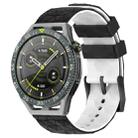 For Huawei Watch GT 3 SE 22mm Football Pattern Two-Color Silicone Watch Band(Black+White) - 1