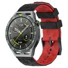 For Huawei Watch GT 3 SE 22mm Football Pattern Two-Color Silicone Watch Band(Black+Red) - 1