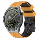 For Huawei Watch GT 3 SE 22mm Football Pattern Two-Color Silicone Watch Band(Yellow+Black) - 1