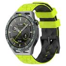 For Huawei Watch GT 3 SE 22mm Football Pattern Two-Color Silicone Watch Band(Lime Green + Black) - 1